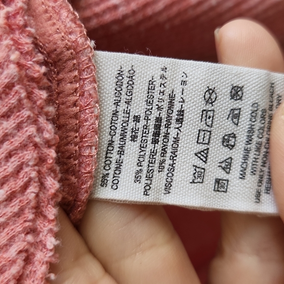 SOLD Free People We the Free pink long sleeve thermal top large - Picture 5 of 5